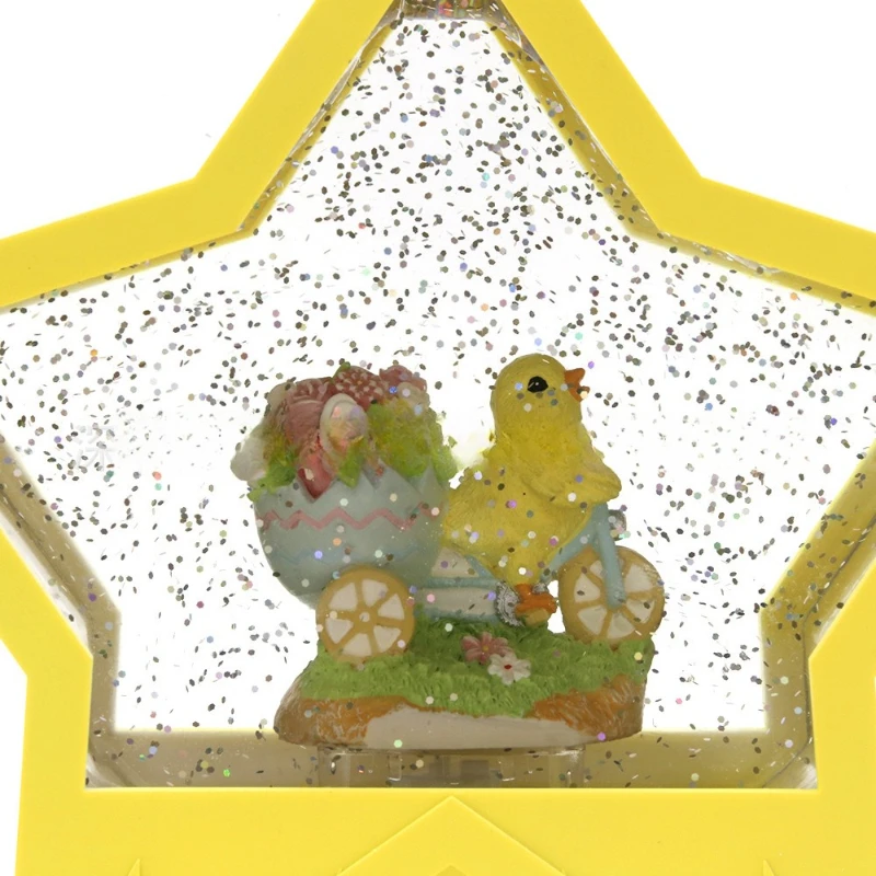 Resin crafts luminous crystal lamp, Easter pentagram ornament crystal water ball Christmas gift wind lamp