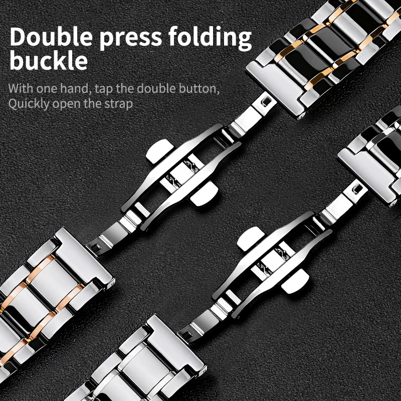 Ceramic strap for Apple watch Ultra 8 7 6 5 4 SE 49mm 45mm 44mm 41mm 40mm men/women bracelet strap for iwatch 3 38mm 42mm band