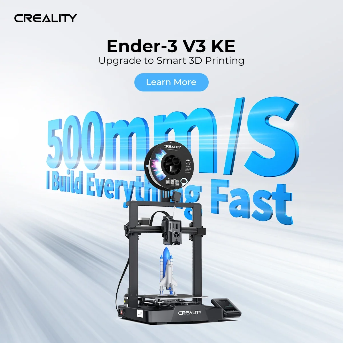 Creality Ender-3 V3 KE 3D Printer 500mm/s Printing Speed 300℃ Printing Ato Leveling 220×220×250mm Print Volume