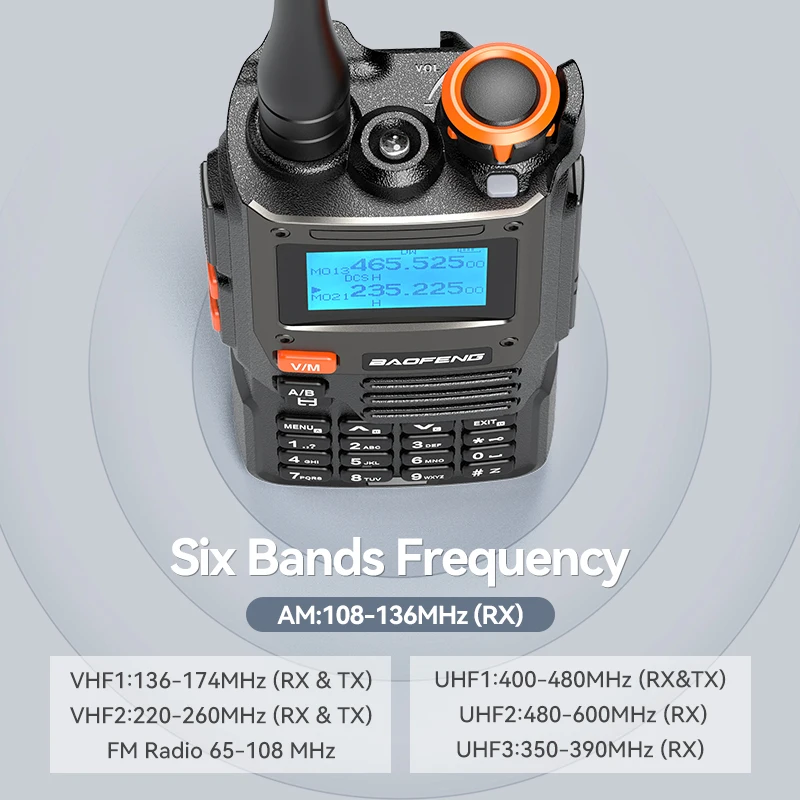 Baofeng UV-K61 Walkie Talkie Multi Band Wireless Copy Frequency AM FM NOAA 999CH Type-C High Power Long Rang Two Way Ham Radios