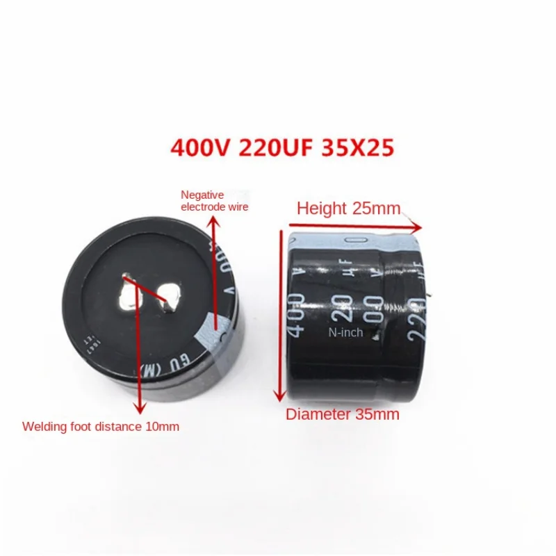 1PCS 400V220UF 35X25 Nippon electrolytic capacitor 220UF 400V 35 * 25 GU 105 degrees image 3