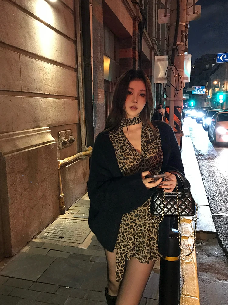 

Черный кардиган с V-образным вырезом, женский, осенне-зимний, плотный, свободный, с длинными рукавами, свитер-жакет, удобная универсальная верхняя одежда