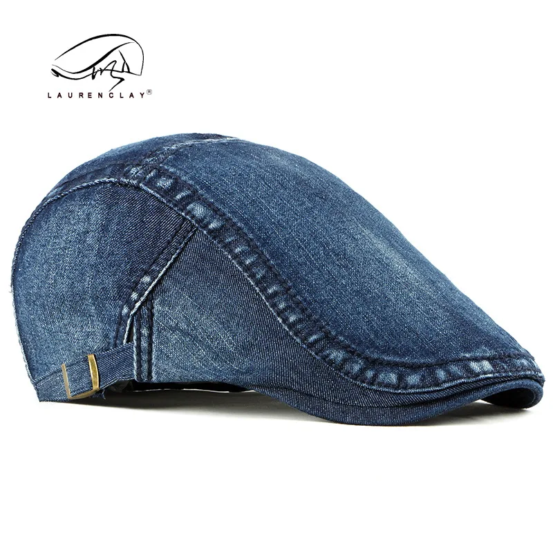 Unisex Denim Newsboy Hats Flat Ivy Gatsby Cabbie Driving Berets Hat Cotton Dad Cap for Men Women