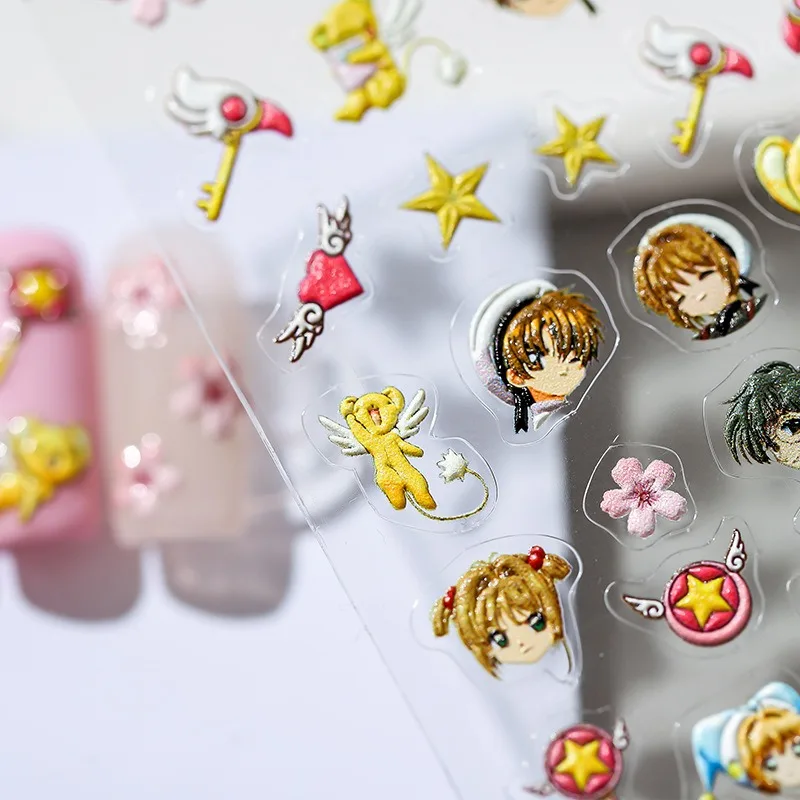 5D New Sailor Moon Nail Stickers Sailor Moon Mars Mercury Venus Nail Accessories Magic Wand Hearts Classic Elements Nail Parts