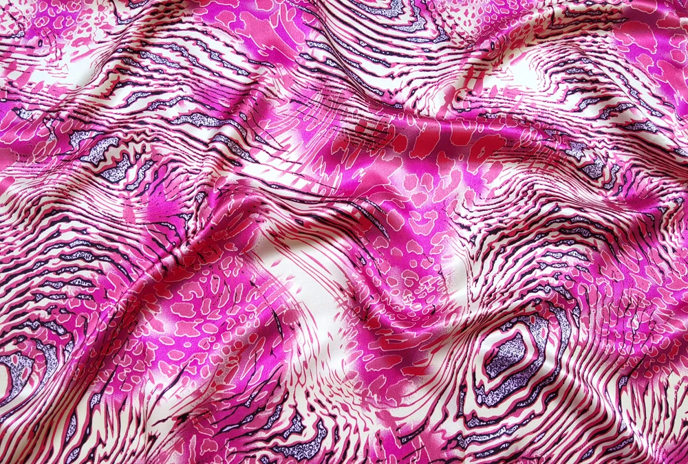 58" breit | 2 Meter | 5 Meter | Satinstoff Charmeuse weicher Schal DIY Material afrikanisches Patchwork Leopardenmuster – Detail 5