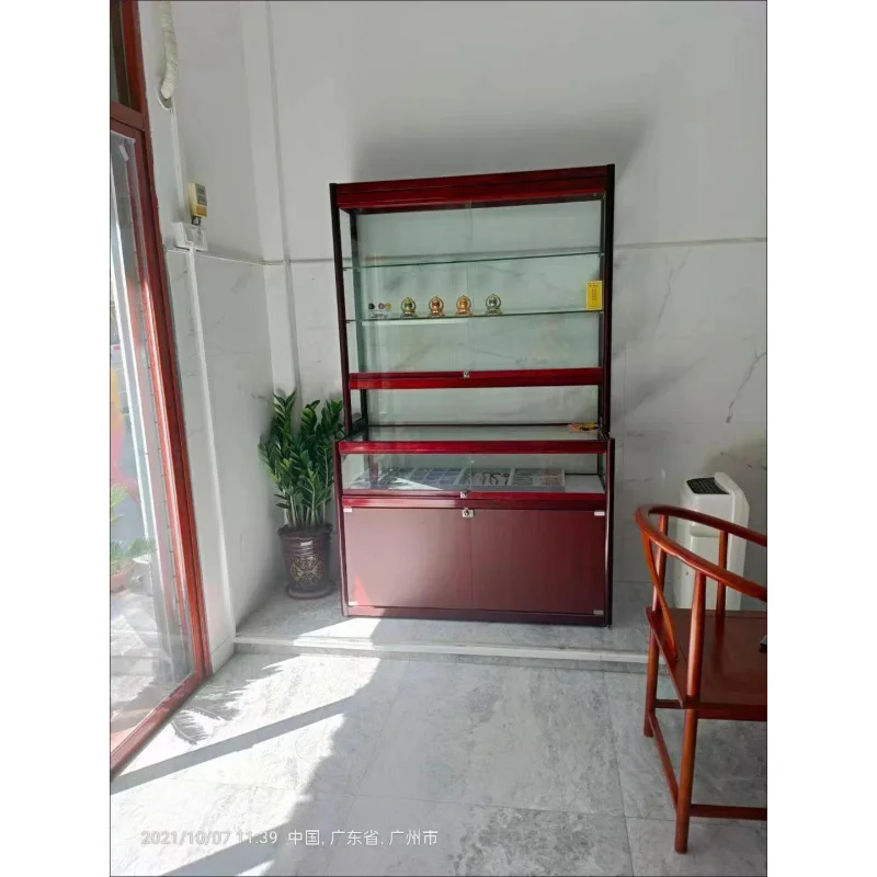 custom.Boutique L-shaped display cabinet cosmetics counter display cabinet handicraft display cosmetics glass cabine