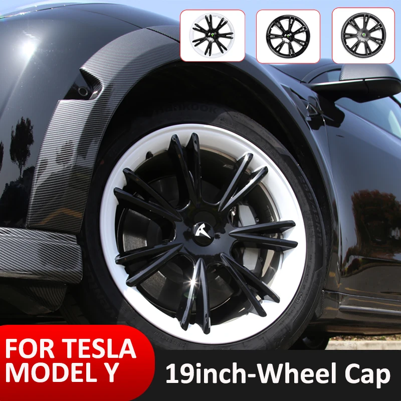 4PCS Hub Cap For Tesla Model Y Car Accessories Hub Cap Tires Accessory Wheel Cover Caps Hubcap Replacement 19 Inch Hub Cap