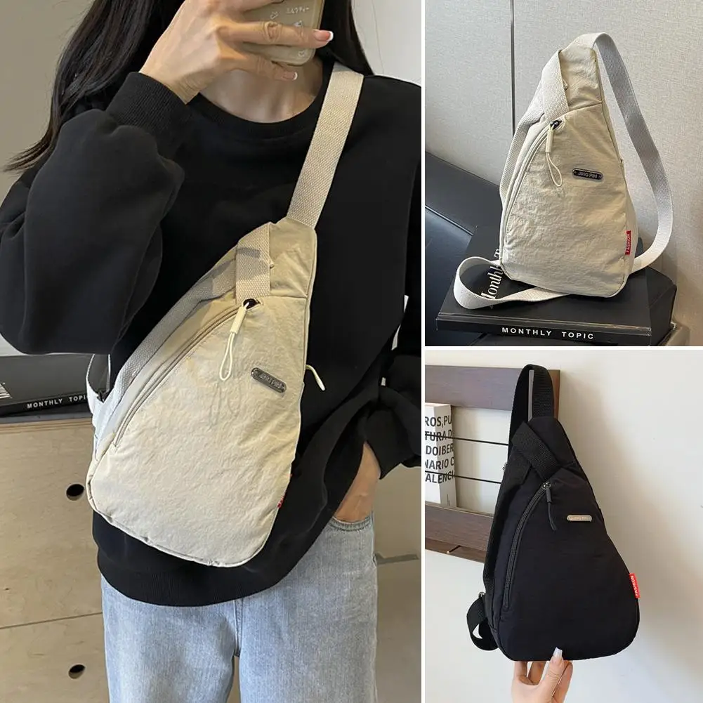 Bolso de pecho para hombre y mujer, bolso cruzado de un solo hombro, gran capacidad, para deportes al aire libre, bolso de hombro pequeño informal a la moda K1Q2