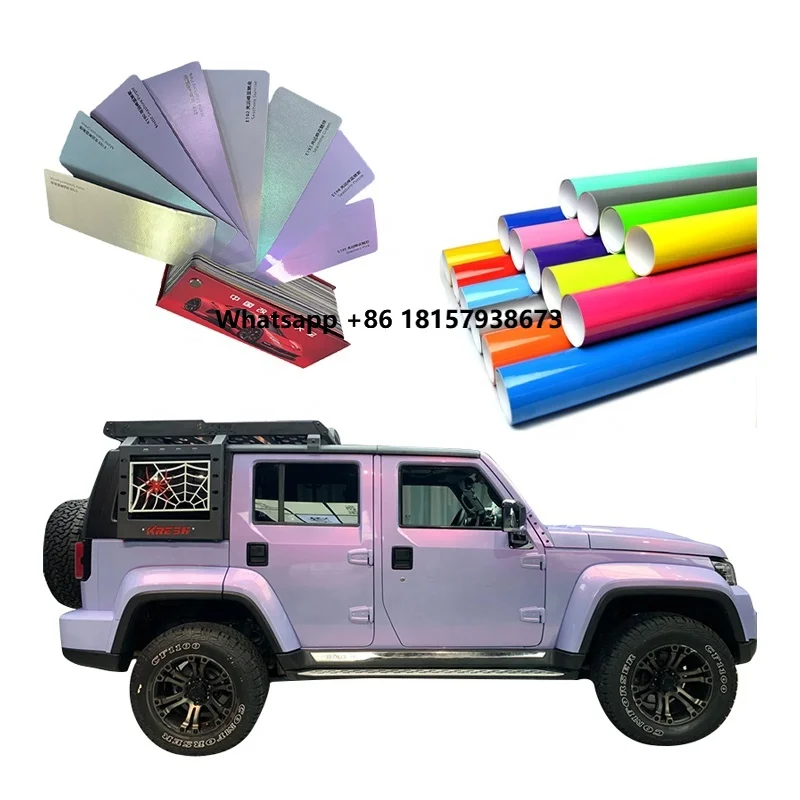 

High Quality Auto Color Change PVC Wrapping Vinyl Film 1.52*18M/Roll Self-Healing Self-Adhesive PET Anti-Scratch Paint