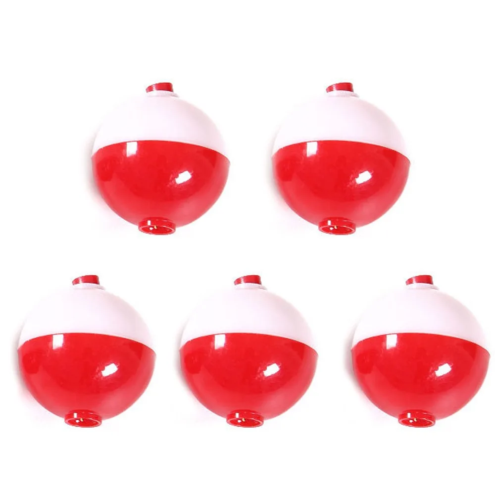 Hard Plastic Fishing Float Ball Red White Float Ball Mini Fishing Bobber Floats Set Snap-On Gadget Fishing Floating Tool