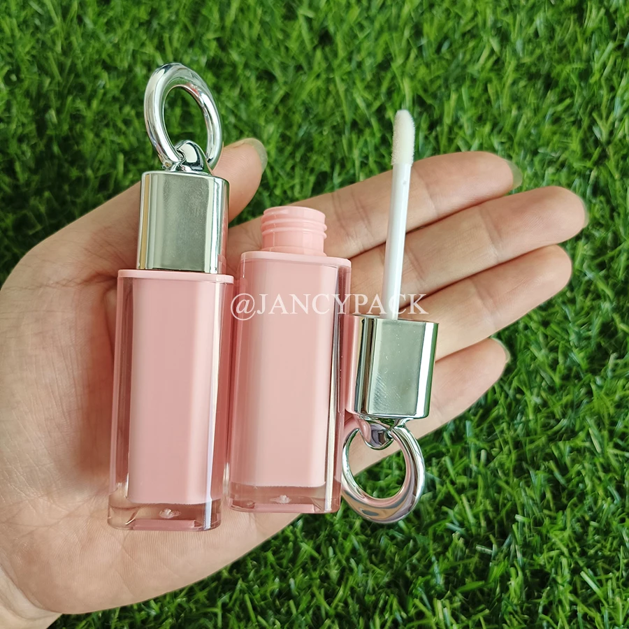 4 مل مربع أحمر وردي ملمع الشفاه زجاجة الأساس السائل زجاجة المخفي السائل أحمر الخدود أنابيب ملمع الشفاه