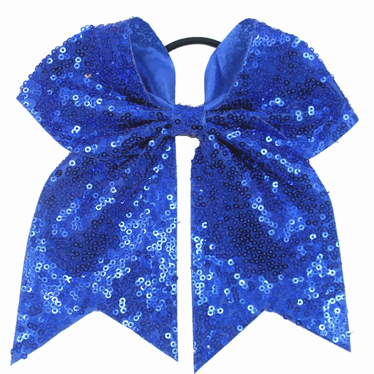 Sequin Swallowtail Bow Scrunchie Solid Color Glitter Hair Tie Ponytail Holder Cheerleading Hair Accessories for Women Party view 2