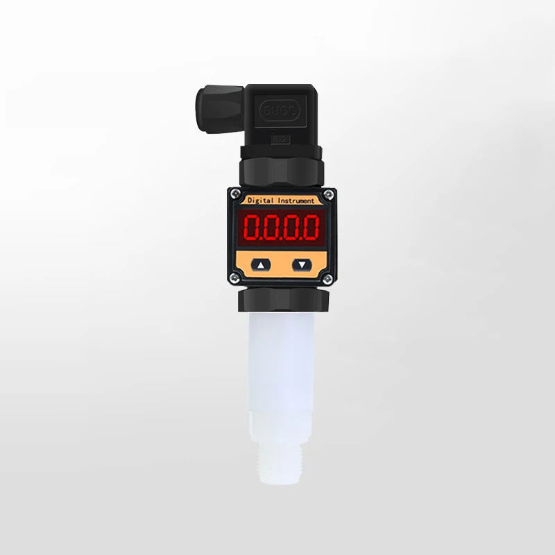 PTFE Diesel Fuel Pressure Sensor 4-20ma LCD LED Ceramic Core Acid-base Waste Water Anti Corrosive Level Pressure Transmitter