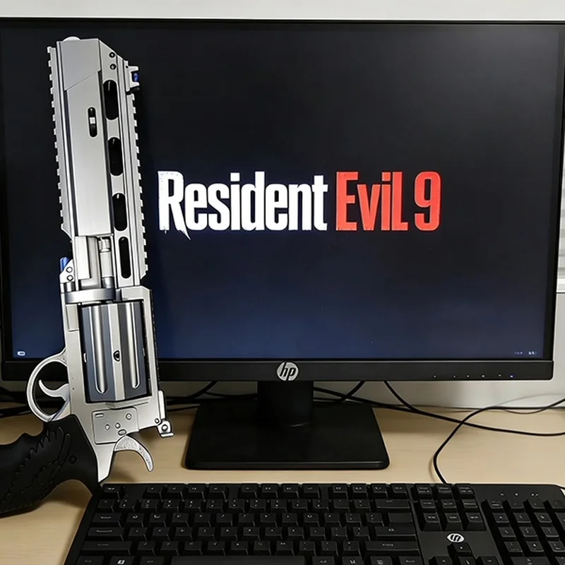 Neue Resident Evil 9 Requiem Leon Revolver Figur Cosplay Requisite Spiel-Zubehör Handkanone Modell Artikuliertes Spielzeug Ornament Geschenk