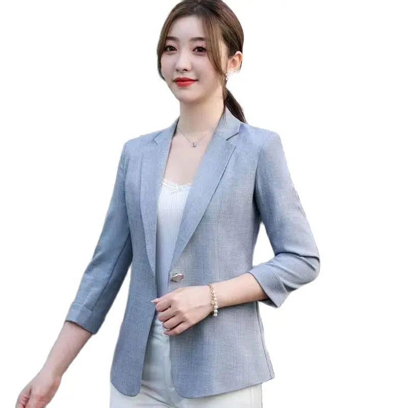 

Spring Summer Suit Women Coat 2023 New Fashion Korean Three Quarter Sleeve Blazer Women Jackets Casual Slim Ladies Blazers Tops