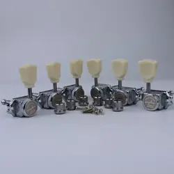 1 takım GUYKER Krem Kolu Kilitleme Dize Vintage Deluxe Elektro Gitar Makine Kafaları Tuner Krom 3R3L Tuning Mandal