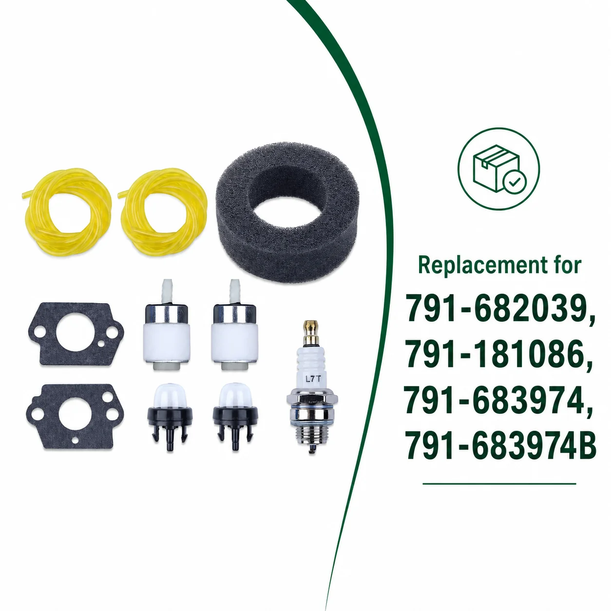 791-683974 791-683974B Tune Up Kit Air Filter Fuel Line Spark Plug Light Bulbs For Ryobi Trimmer Tiller 410r 600R 700R & More