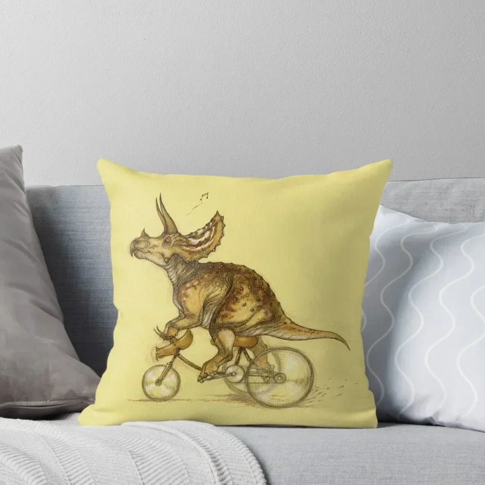 Tricycling Triceratops. Throw Pillow Cushion Cover Set Anime pillow