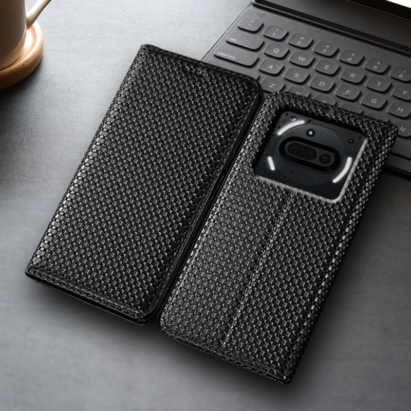 

Grass Mat Genuine Leather Flip Case For Nothing Phone 1 2 2A 3 3A Pro Plus Phone Cover Card Cases Scratch Proof