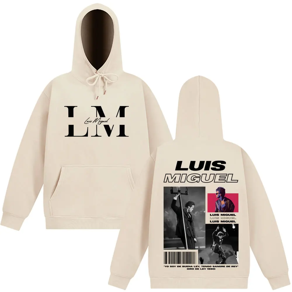 Sudaderas con capucha gráficas del rapero Luis Miguel Album Tour para hombres y mujeres, sudaderas Harajuku Hip Hop Punk, sudadera holgada informal de lana de alta calidad
