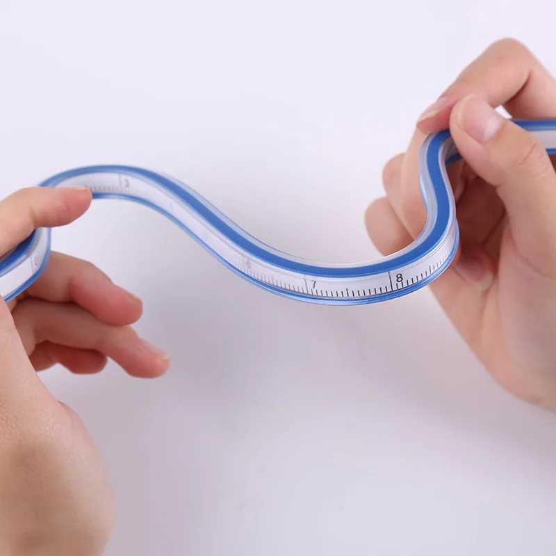 30cm Curved Ruler For Sewing Soft Flexible English And Metric Scale Rule Engineering Drafting Drawing Tool Sewing Accessories