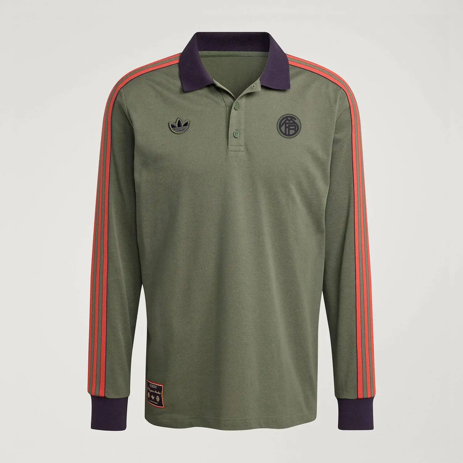 Adidas Originals Trefoil Mens Soccer Three Stripe Collar Long Sleeve JN0253