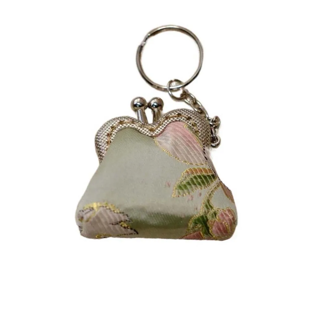 Embroidered Brocade Coin Purse Small Pocket Anti-lost Cotton Mini Pouch Polyester Chinese Style Key Ring Packet Earrings
