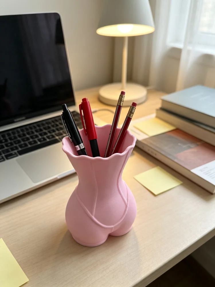 Creative Female Torso-Shaped Desktop Storage Pen Holder, 3D Printed Corset Desi…