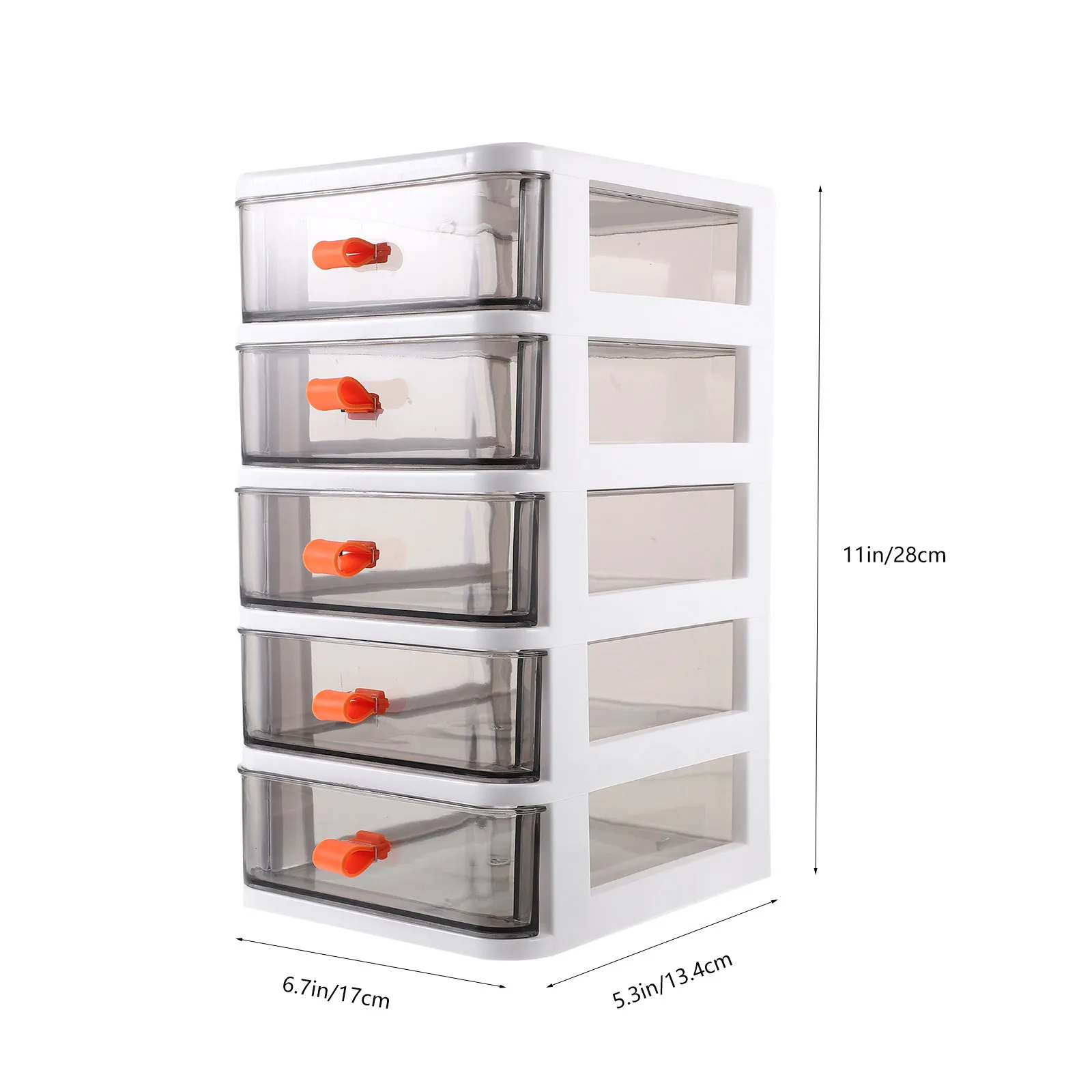 5-Tier Desk Organizer Heavy Duty Plastic Drawer Storage Box for Makeup Brushes Lipsticks Skincare Products Office Desktop