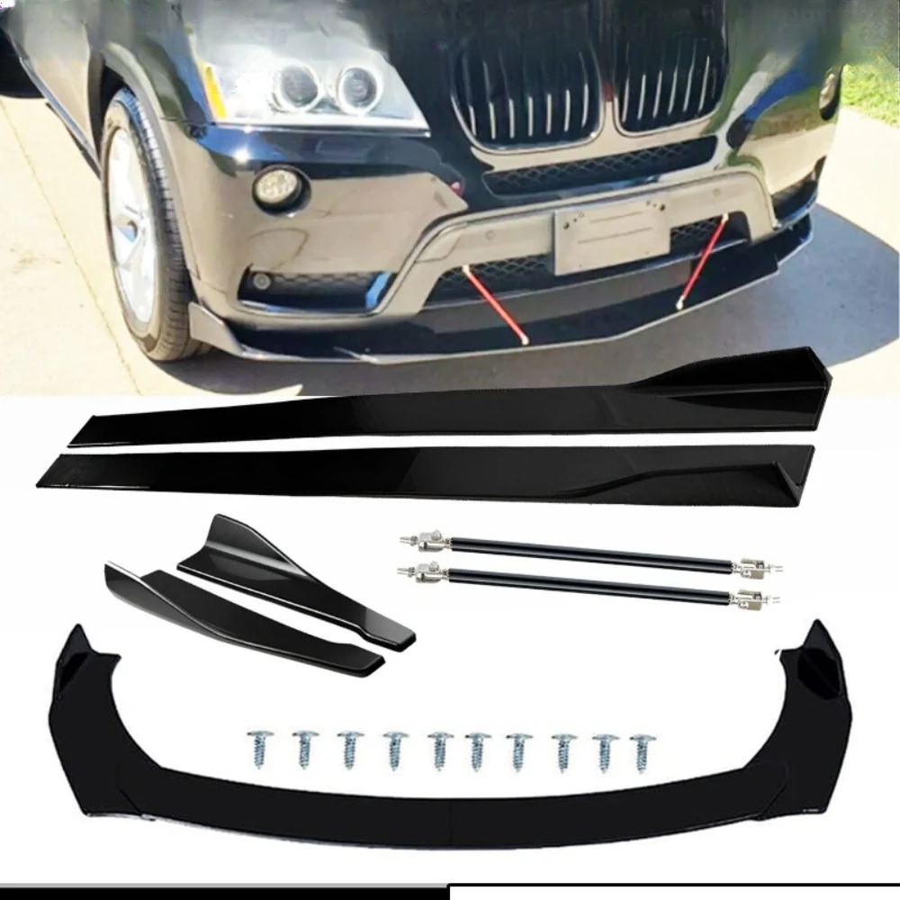 

For BMW 1 series Front Splitter Bumper Lip Spoiler Glossy Black Side Skirt United States