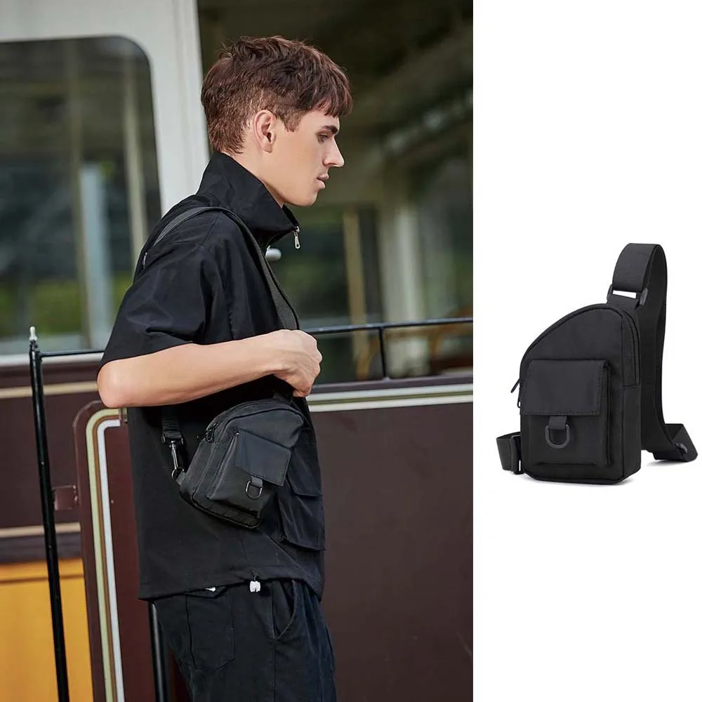 Oxford Cloth Men's Chest Bag Adjustable Strap Multi Functional Outdoor Waist Bag Large Capacity Minimalist Sports Walking Bag
