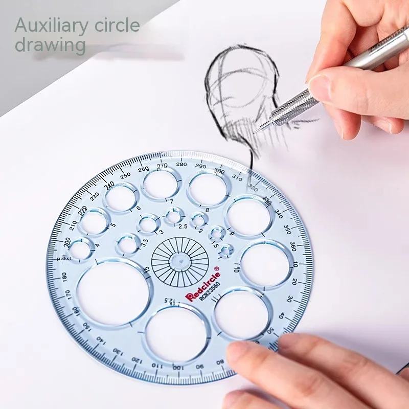 360 Degree Round Ruler Transparent High-grade Circle Ruler Office School Drafting Supply Protractor Template Tool Stationery