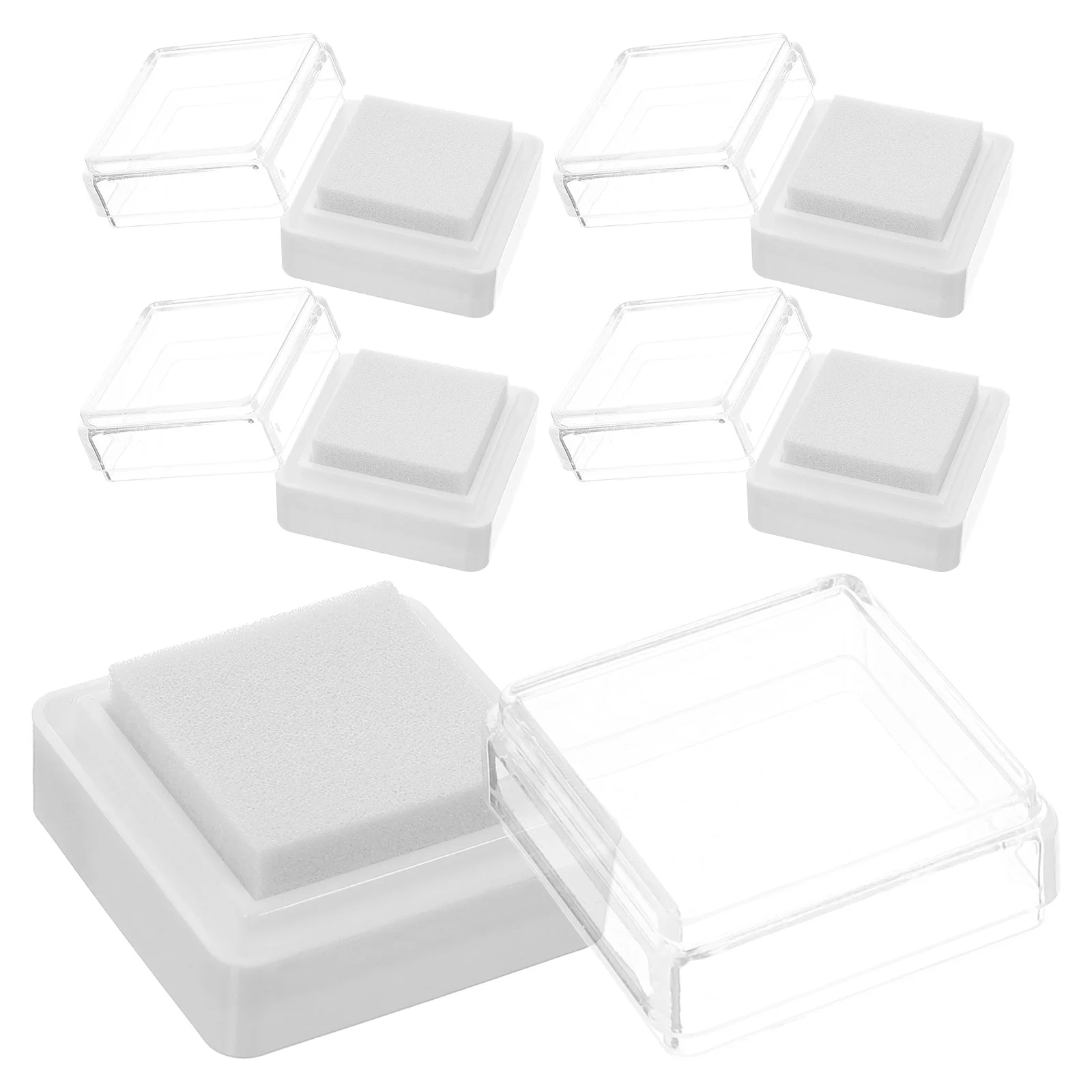 5 Pcs Ink Pad Graffiti Blank Pads Washable Postage Stamps Unilateral High Density Fingerprints Sponge Plastic Office