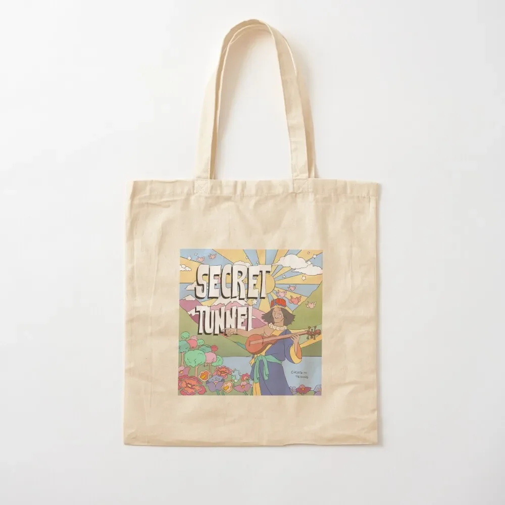 Secret Tunnel by Chong and the Nomads Album Cover Tote Bag large tote bag Shopping bags Tote Bag