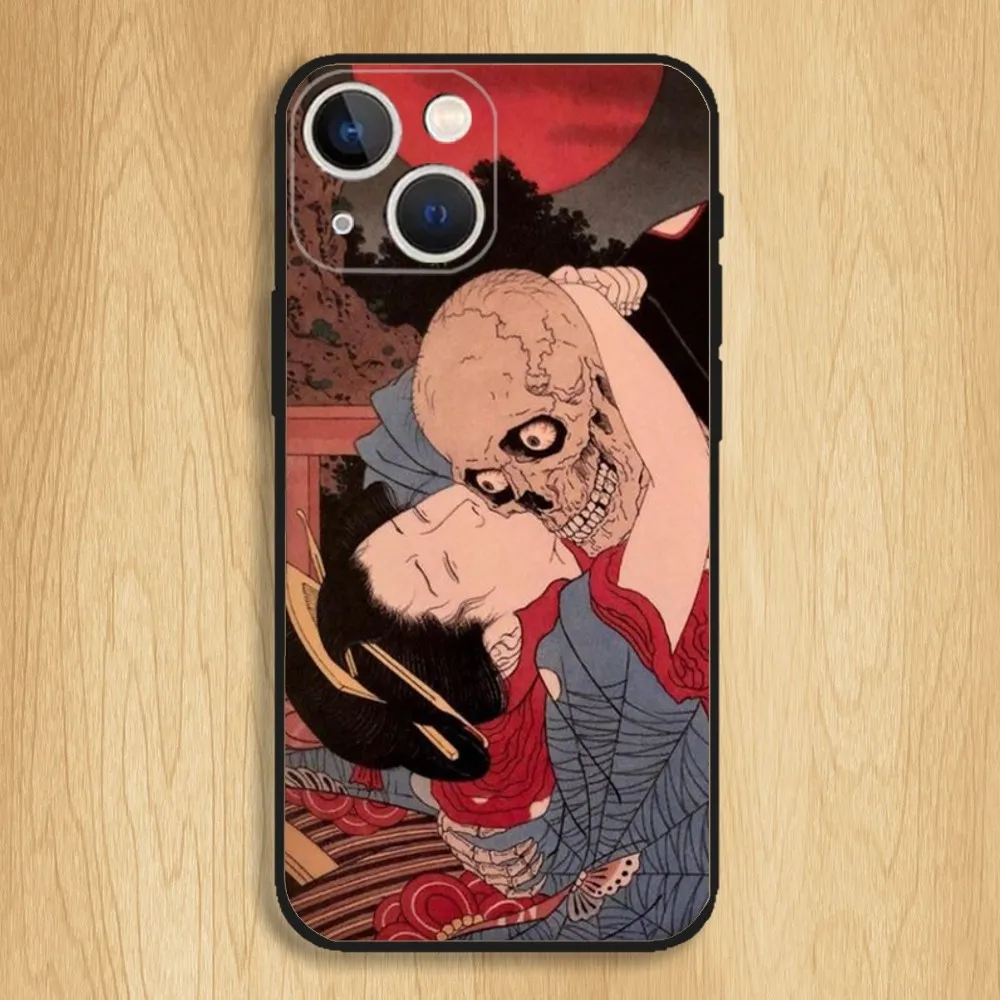 Ukiyoe Utagawa Kuniyoshi Art Phone Case For iPhone15,14,13,12,11,Pro,Max,Plus,Mini,X,XS,XR,8,7,6,S,Plus,SE Soft Black Case