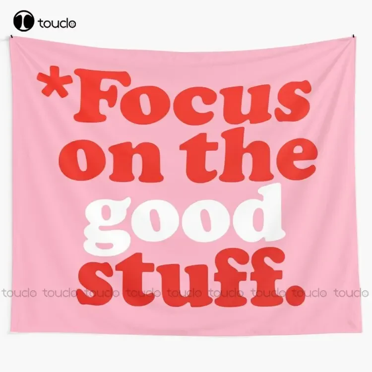 Focus On The Good Stuff {Pink & Red Version} Tapestry Tapestry Home Decor Blanket Tapestry Bedroom Bedspread Decoration