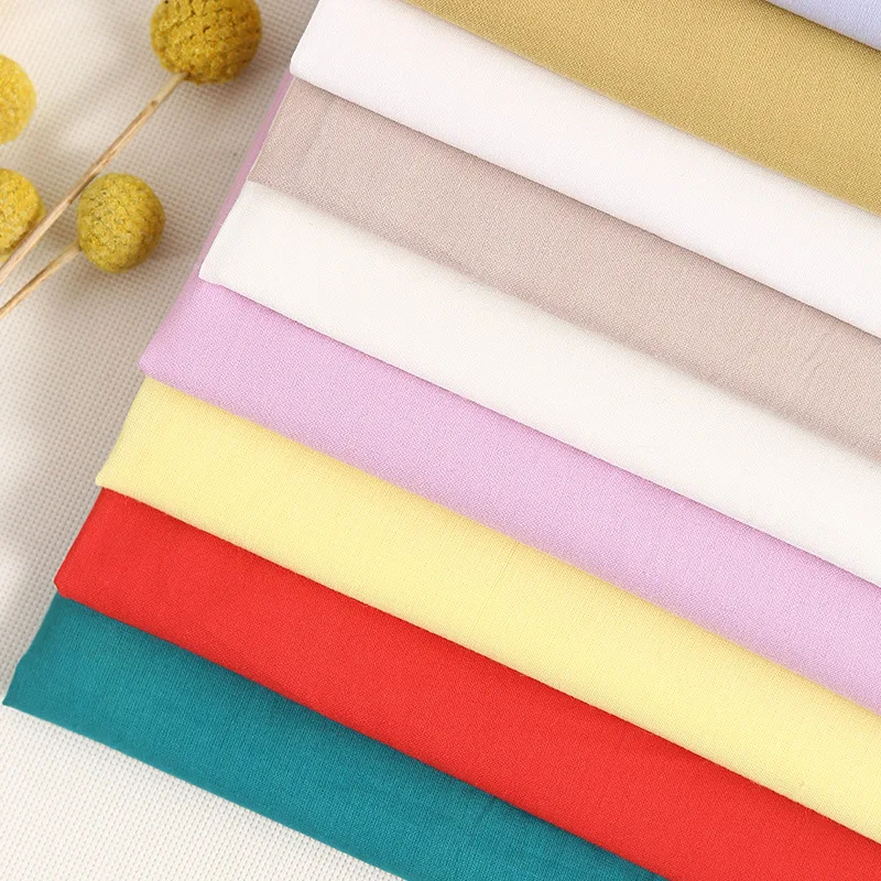 600 Colors plain 9088 thin 60s voile cotton fabric for woman dress apparel lining dyed cotton scarf clothing  sewing by 1 meter