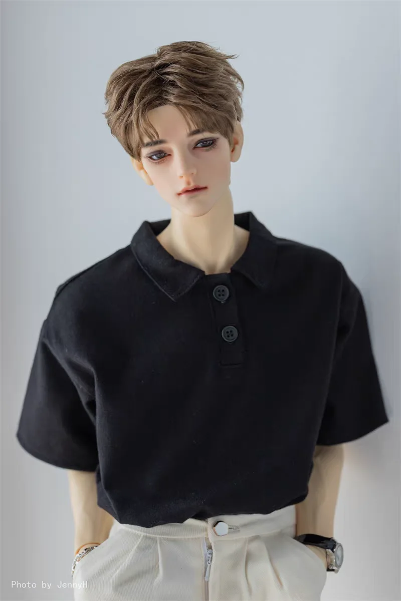 ملابس أطفال BJD مناسبة لـ 3 نقاط العم id75 قميص بولو غير رسمي عصري للرجال ملابس يومية بأكمام قصيرة 4 ألوان