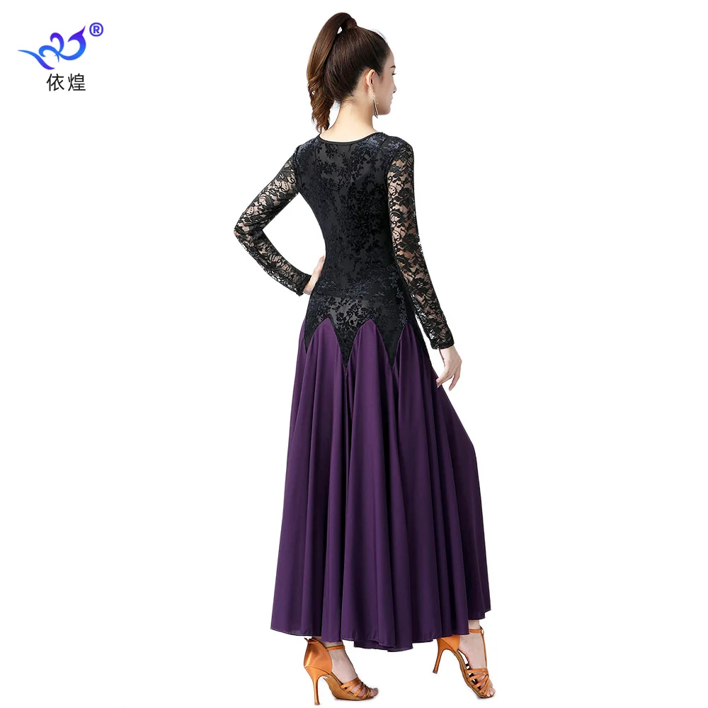 1pcs/lot Ballroom Dance Dress Women Performance Costumes Modern Standard Tango Waltz lace dress