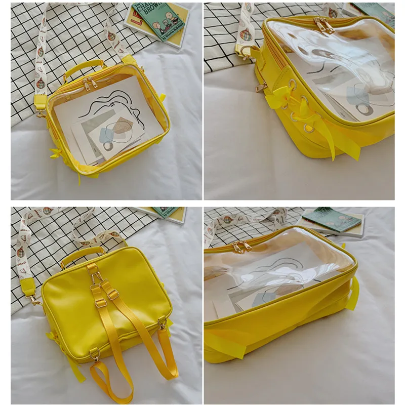 Ita-mochila transparente para mujer, bolso de hombro para niña adolescente, bolsa de gelatina Itabag