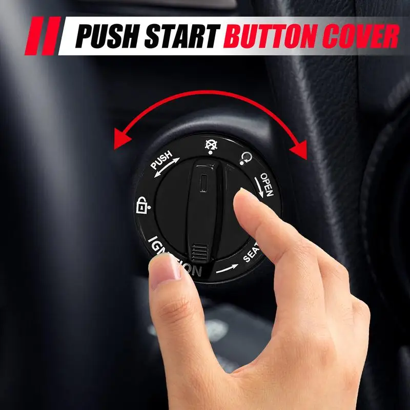 

Start Stop Button Cover Alloy Engine Stop Button Protective Cover Cool Interior Decoration Anti-Scratch Vehicle Decoration For
