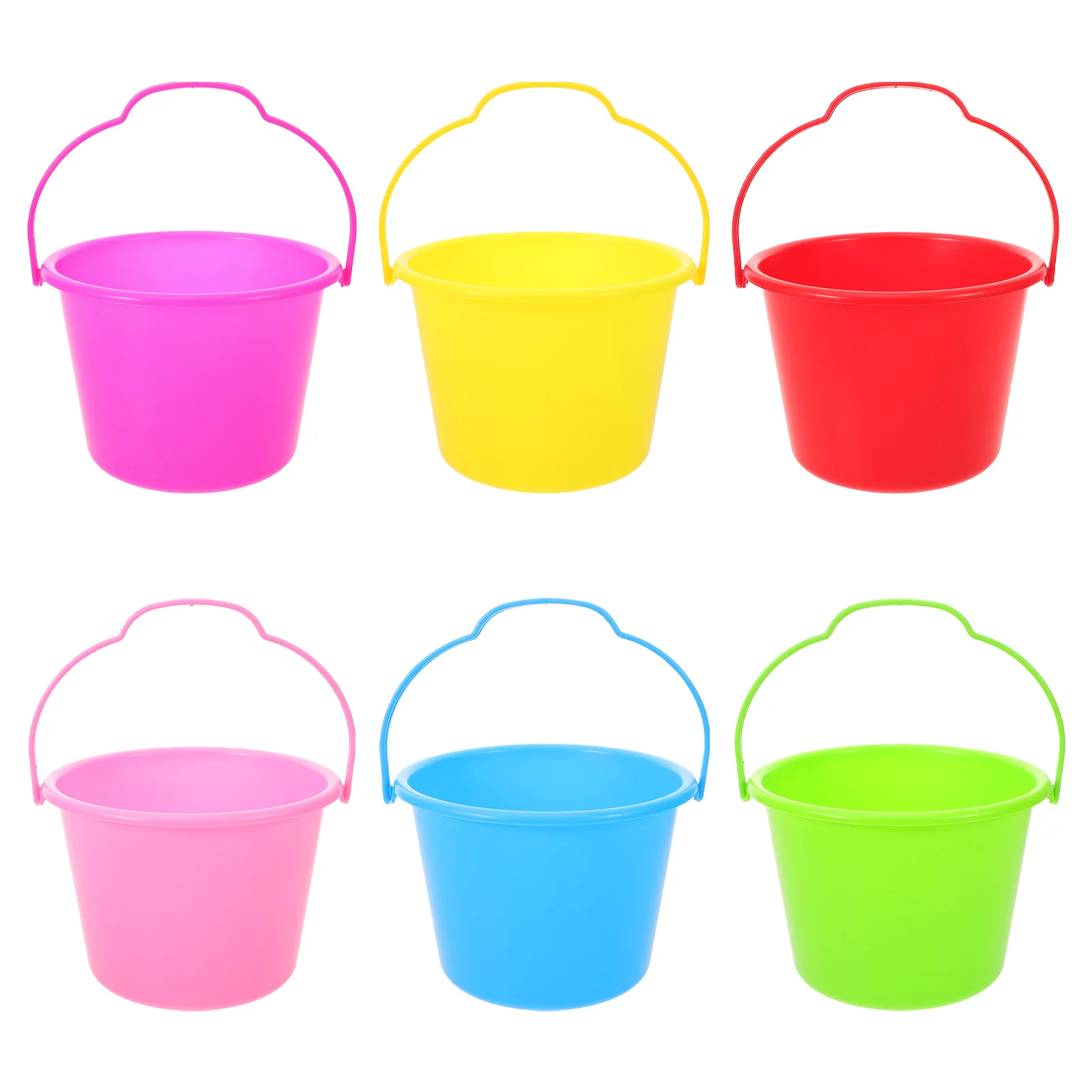 

6 Pcs Children's Beach Bucket Sand Pails Portable Buckets Toddler Small Abs Seaside Toys Resistance Non Multi