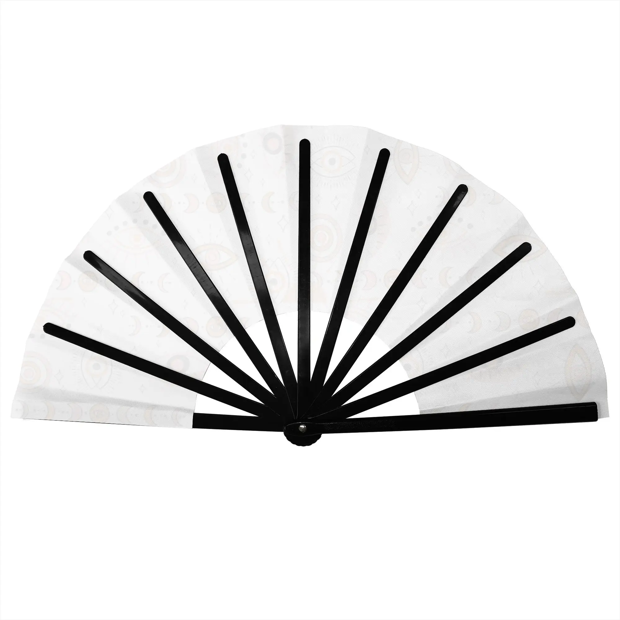 Evil Eye   Traditional Folding Fan Oriental Art Hamsa Lucky Charm High-Quality Polyester Fans Gift Classic Decorative Hand Fan