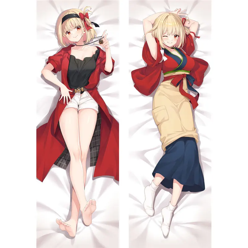 Lycoris Recoil Pillow Case Japanese Anime Dakimakura Waifu Hugging Body Decorative Pillow Cover Chisato Nishikigi Cover Cushion