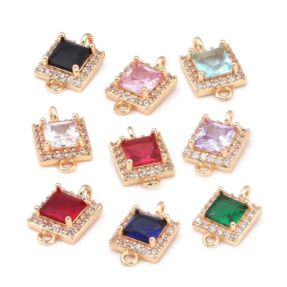 Mixed Color 18K Gold Color Brass 2 Holes Charms Pendants High Quality Diy Jewelry Making Practice Design Necklace Earrings