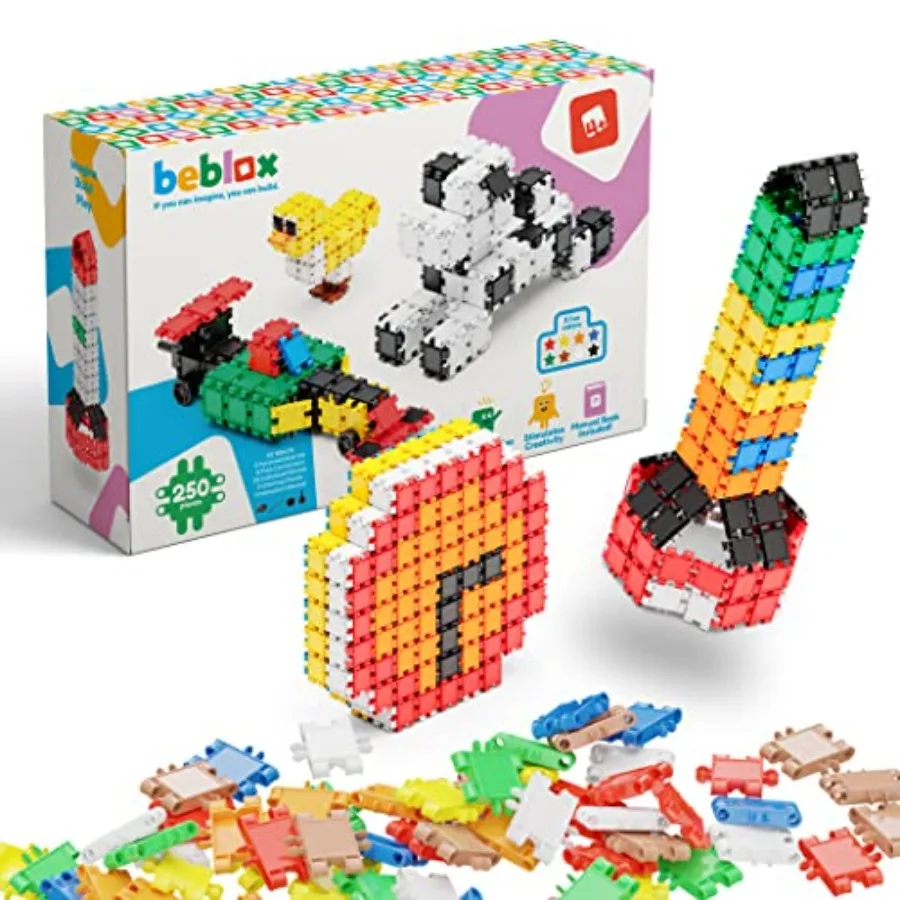 

Building Blocks for - 250-Piece Connecting Tiles Set - Interlocking Building Blocks for,STEM Toys Kit, Fun and Educational Gift