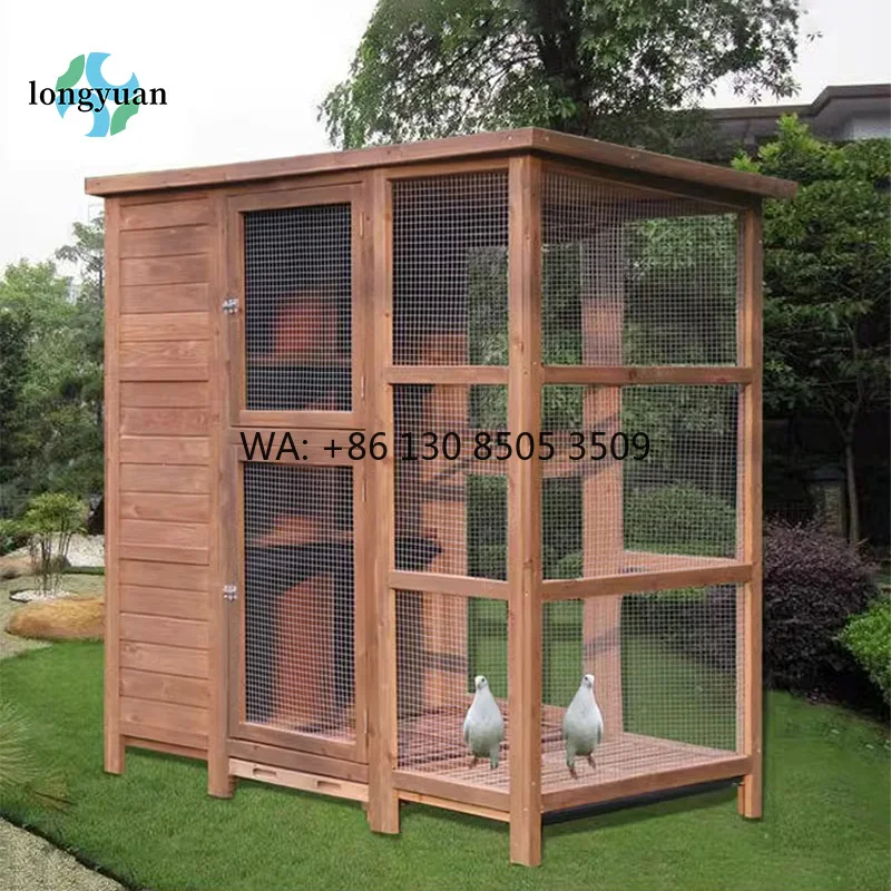

Economical Large Wooden Bird Aviary Cage Customizable Easily Clean Design for Outdoor Parrot Birds Pet Furniture