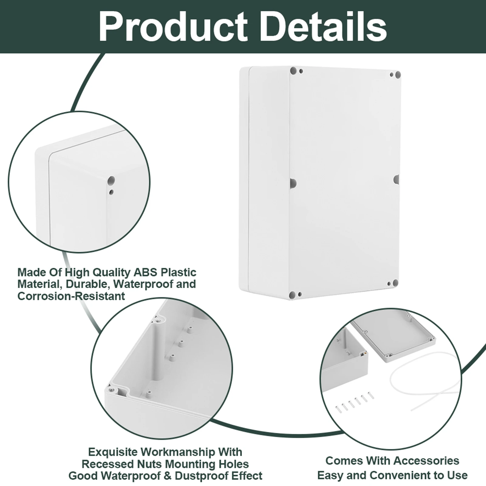 Plastic Junction Box 230*150*85mm Water resistant White Plastic Enclosure Project Case DIY Junction Box Enclosure Project Case