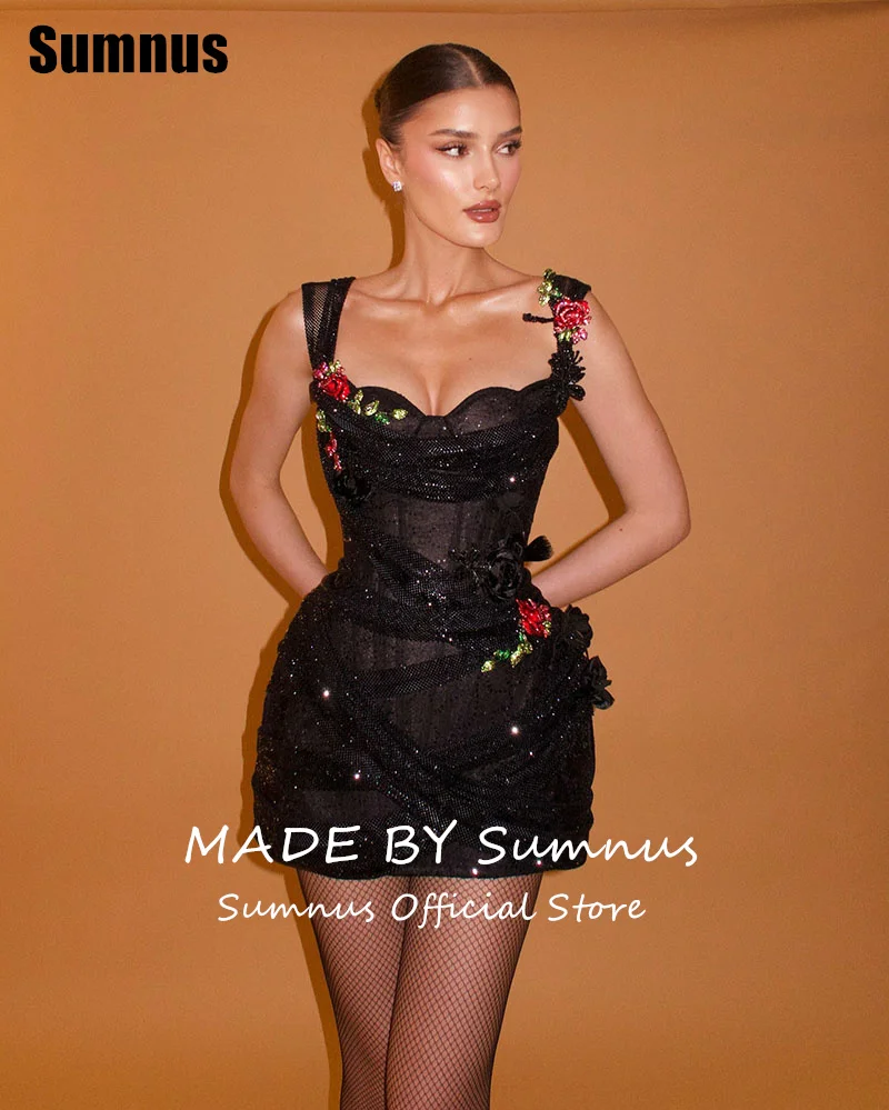 Sumnus Elegant Mermaid Prom Dress Square Collar Sleeveless Appliques Party Dresses Floor-Length Evening Dresses Customized