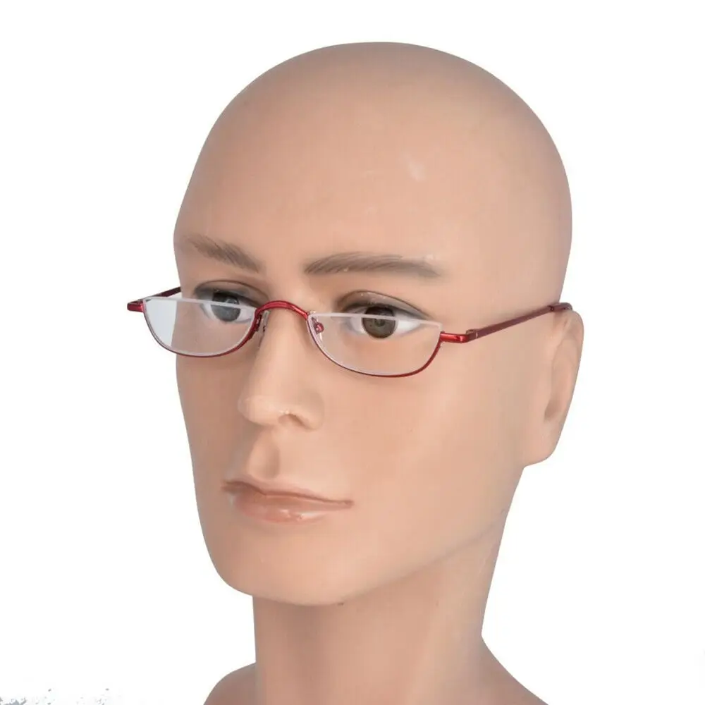 New Fashion Spring Hinge Metal Half Frame Eyeglasses +1.00~+4.0 Diopter Half Moon Reading Glasses Reading Glasses